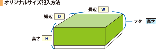 オリジナルサイズ記入方法